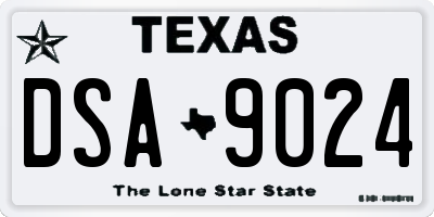 TX license plate DSA9024