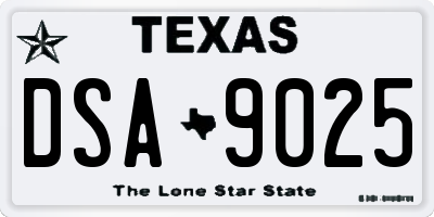 TX license plate DSA9025