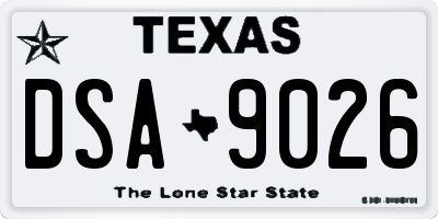 TX license plate DSA9026