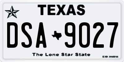 TX license plate DSA9027