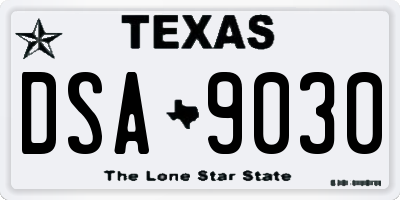 TX license plate DSA9030