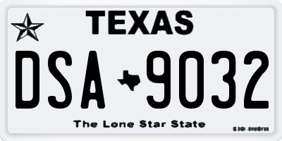 TX license plate DSA9032