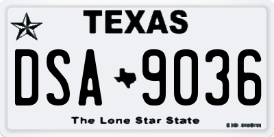 TX license plate DSA9036