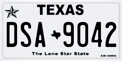 TX license plate DSA9042