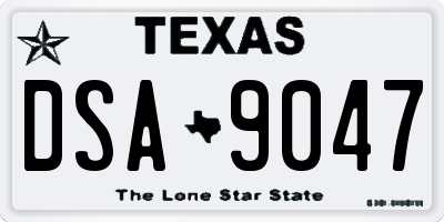 TX license plate DSA9047