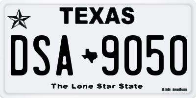 TX license plate DSA9050