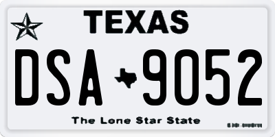 TX license plate DSA9052