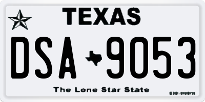 TX license plate DSA9053