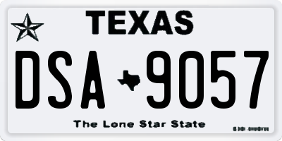 TX license plate DSA9057