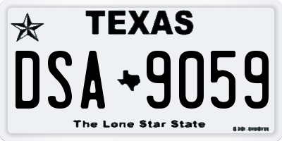 TX license plate DSA9059