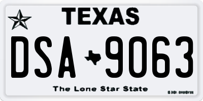 TX license plate DSA9063
