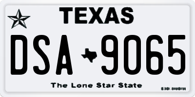 TX license plate DSA9065