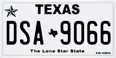 TX license plate DSA9066