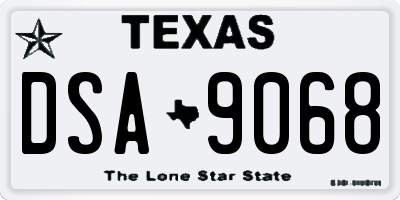 TX license plate DSA9068