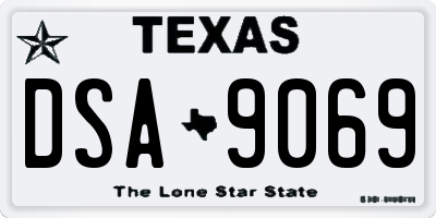 TX license plate DSA9069