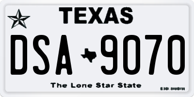 TX license plate DSA9070