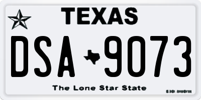 TX license plate DSA9073