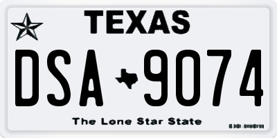TX license plate DSA9074