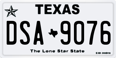 TX license plate DSA9076