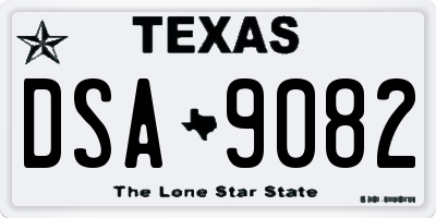 TX license plate DSA9082