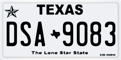 TX license plate DSA9083