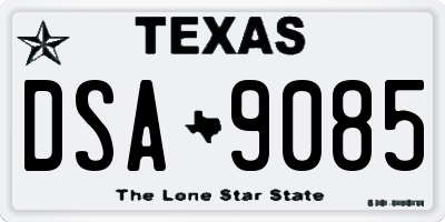 TX license plate DSA9085