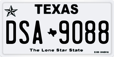 TX license plate DSA9088