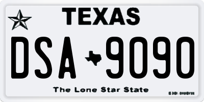 TX license plate DSA9090