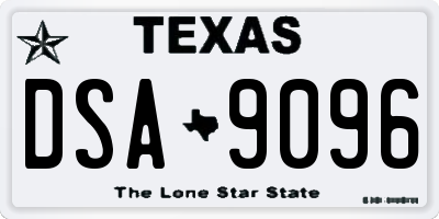 TX license plate DSA9096