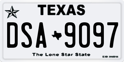 TX license plate DSA9097