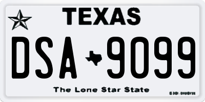 TX license plate DSA9099