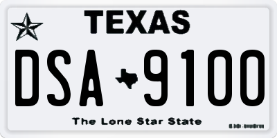 TX license plate DSA9100