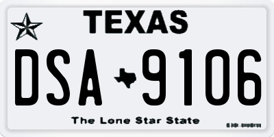 TX license plate DSA9106