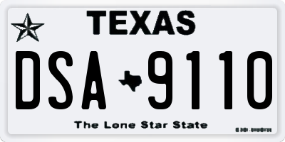 TX license plate DSA9110