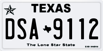 TX license plate DSA9112