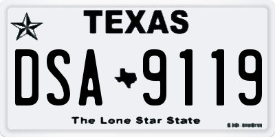 TX license plate DSA9119