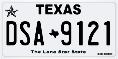 TX license plate DSA9121