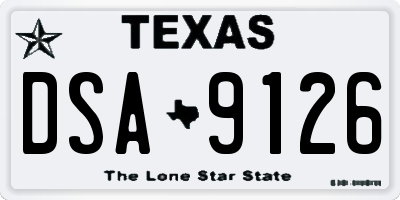TX license plate DSA9126