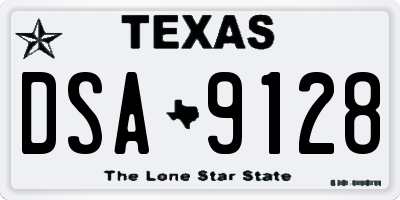 TX license plate DSA9128