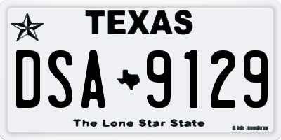 TX license plate DSA9129