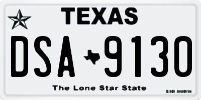 TX license plate DSA9130
