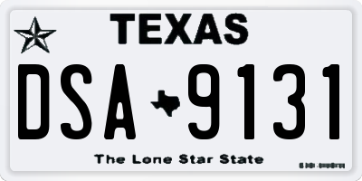 TX license plate DSA9131