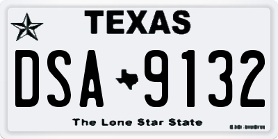 TX license plate DSA9132