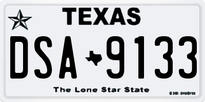 TX license plate DSA9133