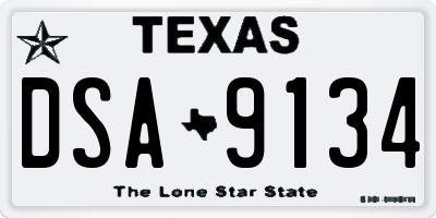 TX license plate DSA9134