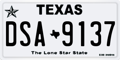 TX license plate DSA9137