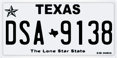 TX license plate DSA9138