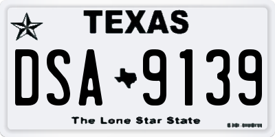 TX license plate DSA9139