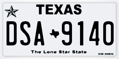 TX license plate DSA9140
