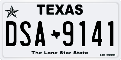 TX license plate DSA9141